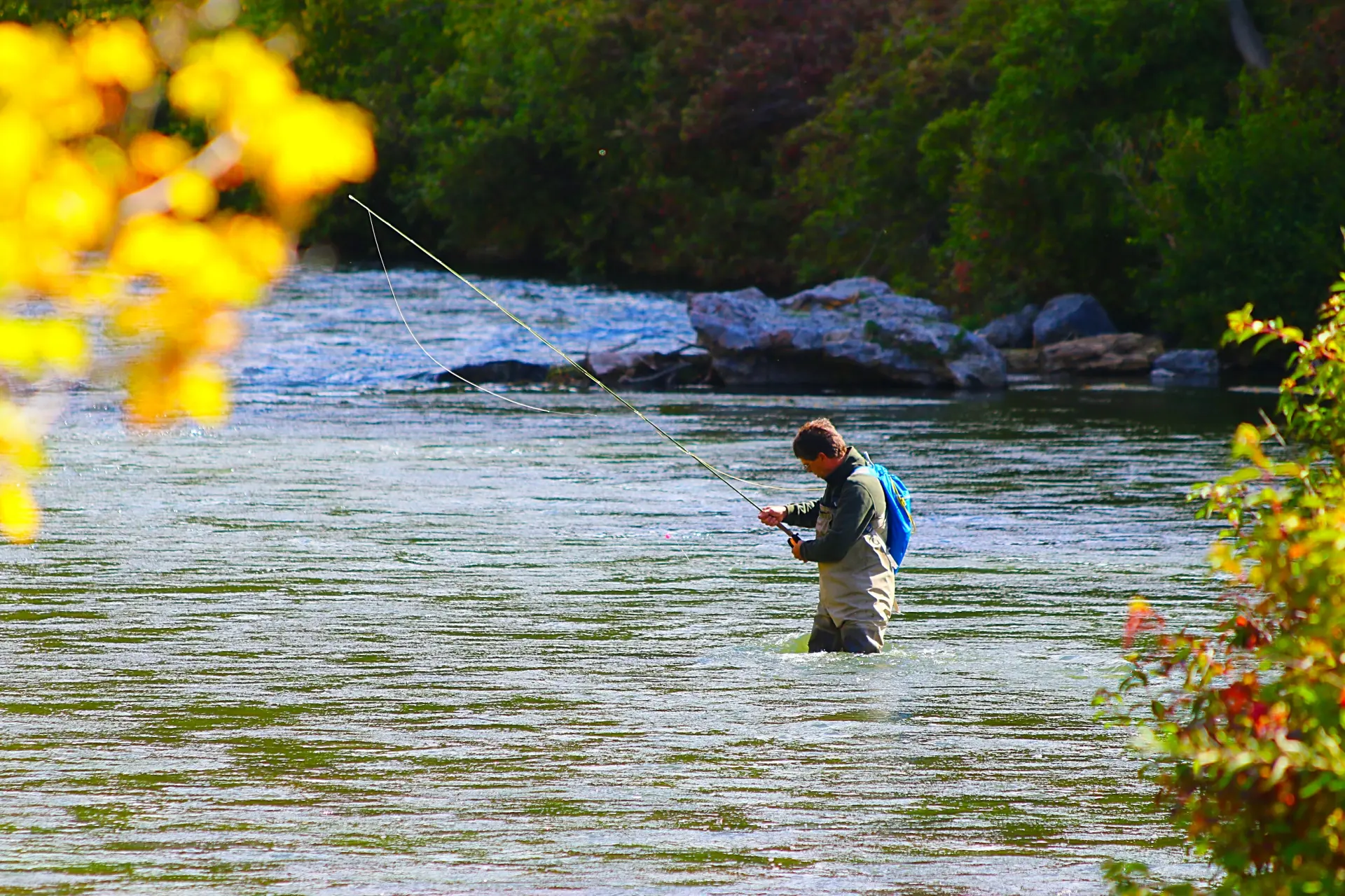 Guest fishing on a guided trip in Scotland