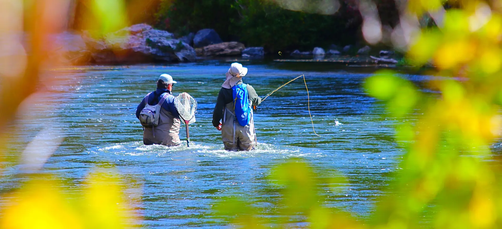 A group enjoying a guided fishing experience
